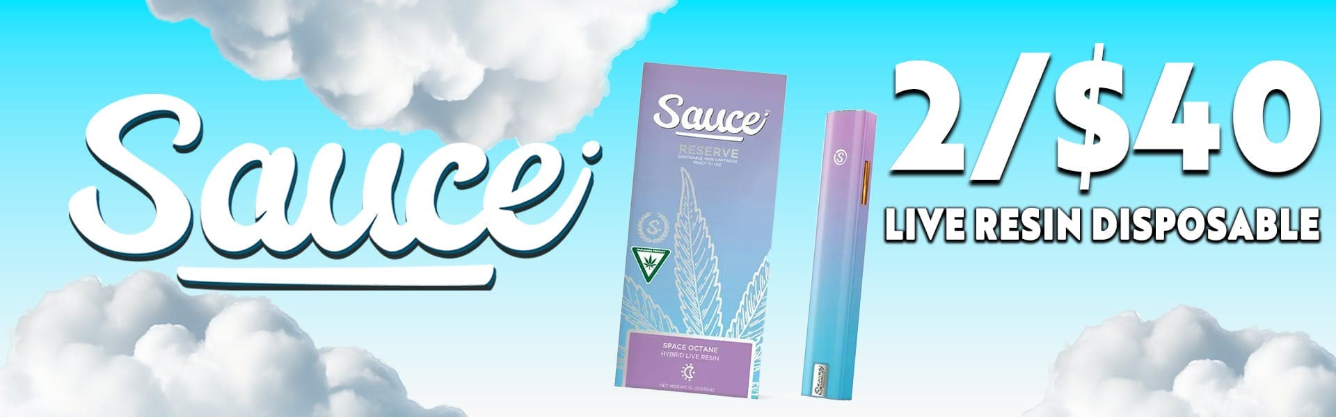 Sauce 1g Live Resin Disposable - 2 for $40