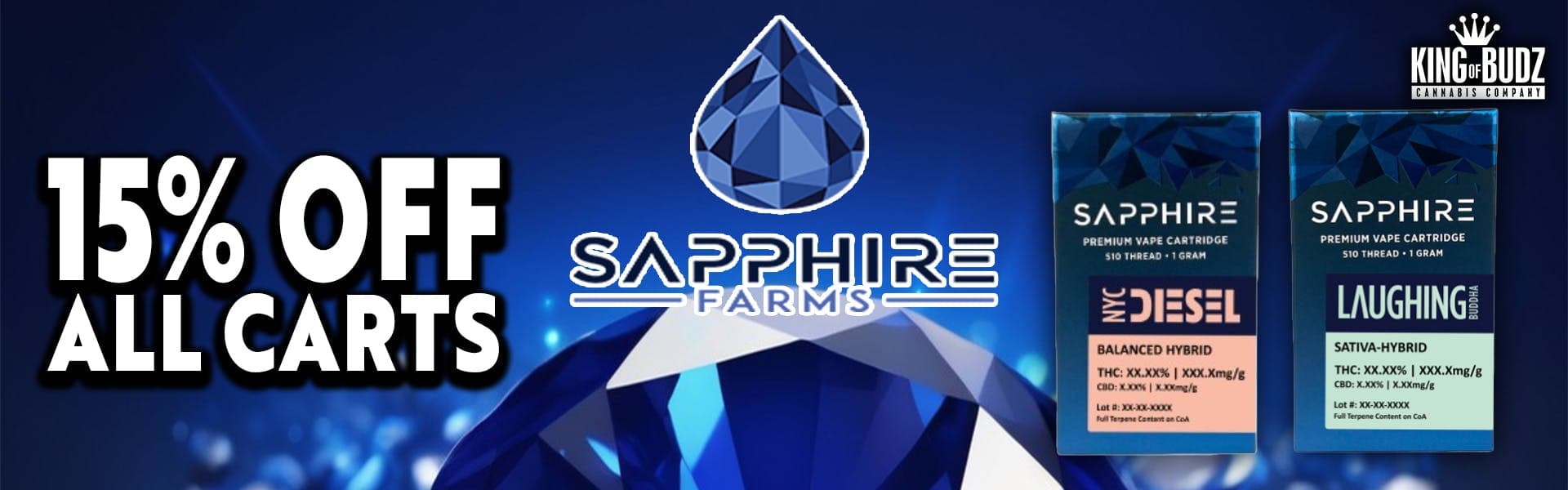 Sapphire Farms - 1g Cart - 15 Percent Off All Carts