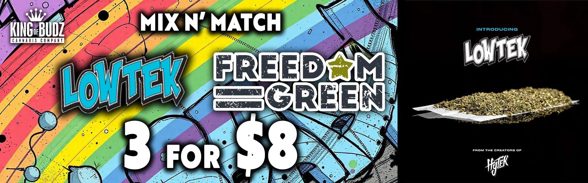 Lowtek AND Freedom Green - 1g PreRoll - 3/$8