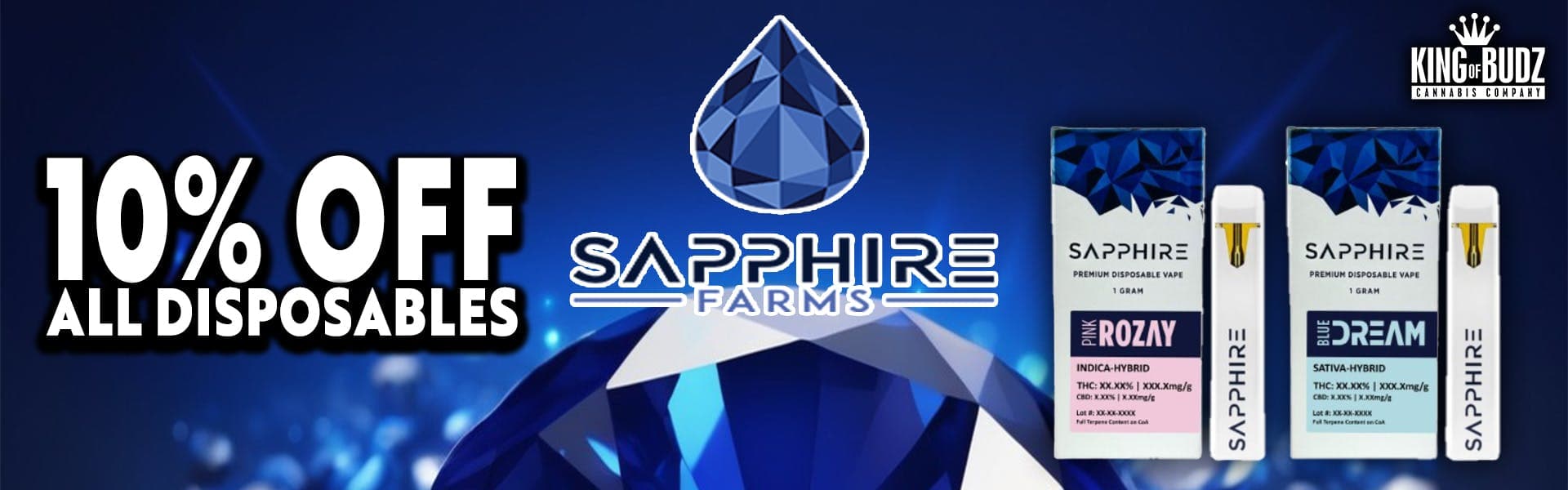 Sapphire Farms - 1g Disposable - 10 Percent All DIsposables