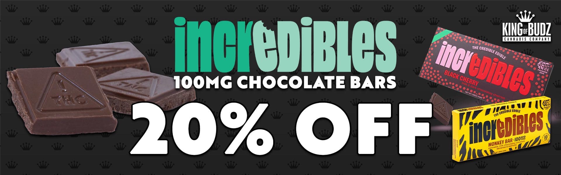 Incredibles - 100mg Chocolate Bars - 20 Percent OFF