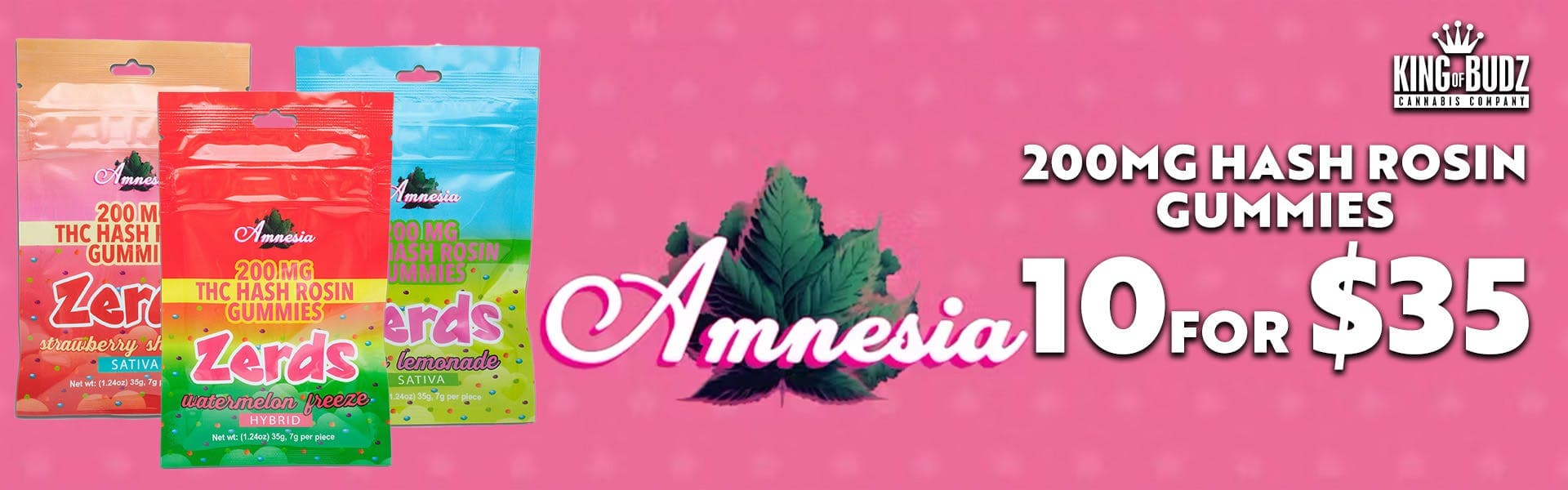 Amnesia 200mg Zerd Gummies 10/$35