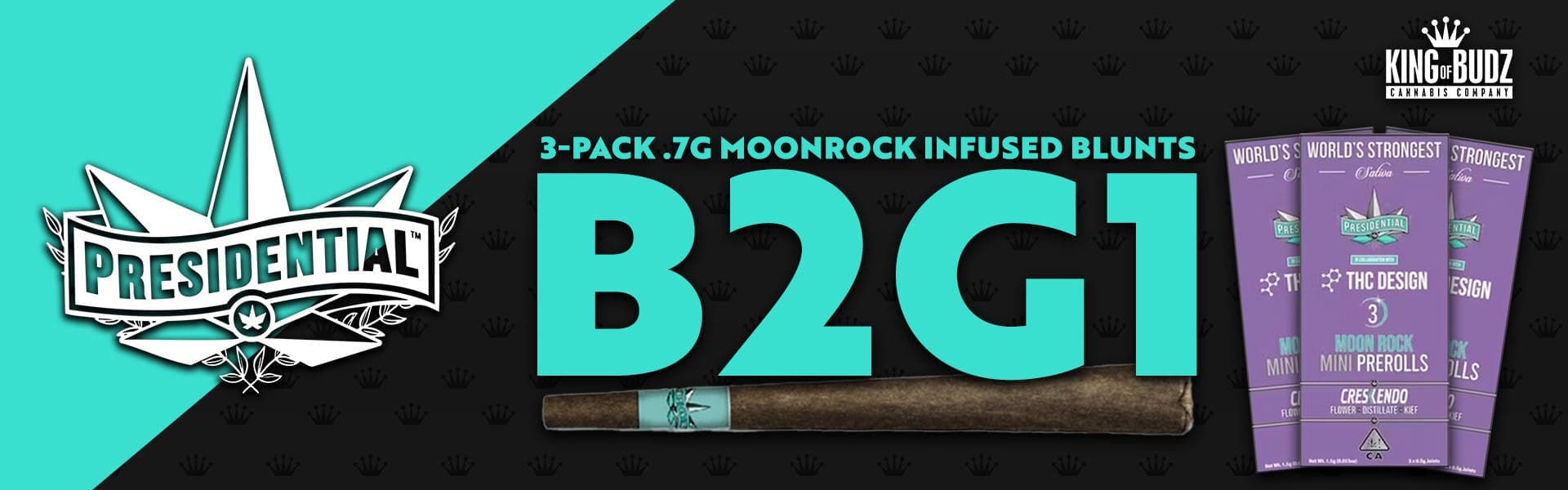 Presidential 3-Pack .7g Moonrock Infused Blunts - B2G1
