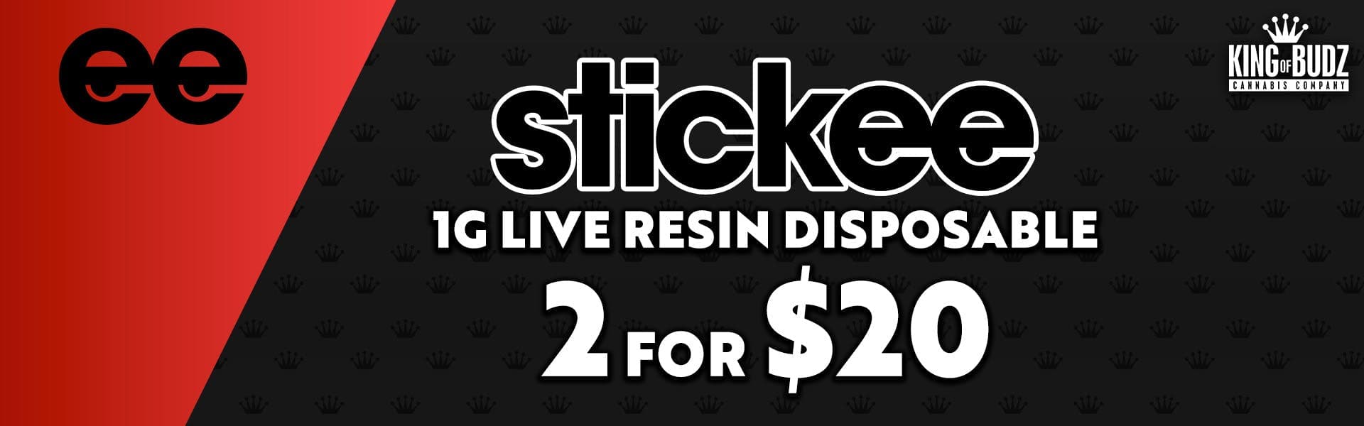 Stickee 1g Live Resin Disposable - 2 for $20