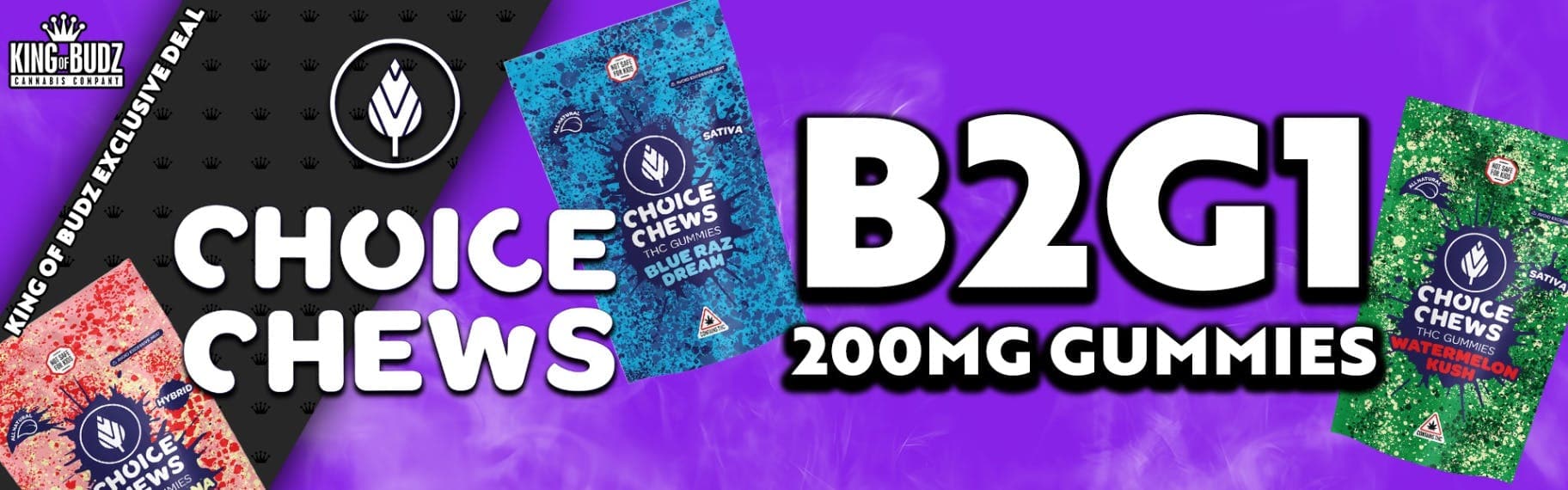 Choice Chews 200mg Gummies B2G1