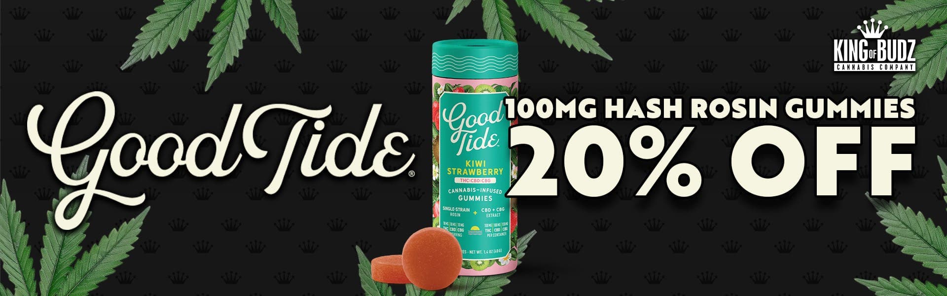 Good Tide - 100mg Hash Rosin Gummies - 20 Percent OFF