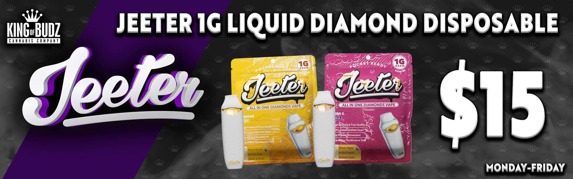 Jeeter 1g Liquid Diamond Disposable $15