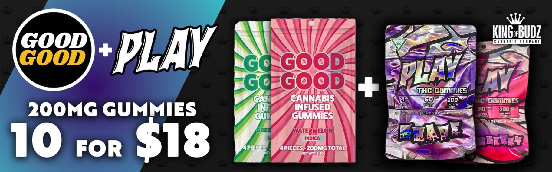 Good Good + Play 200mg Gummies 10/$18