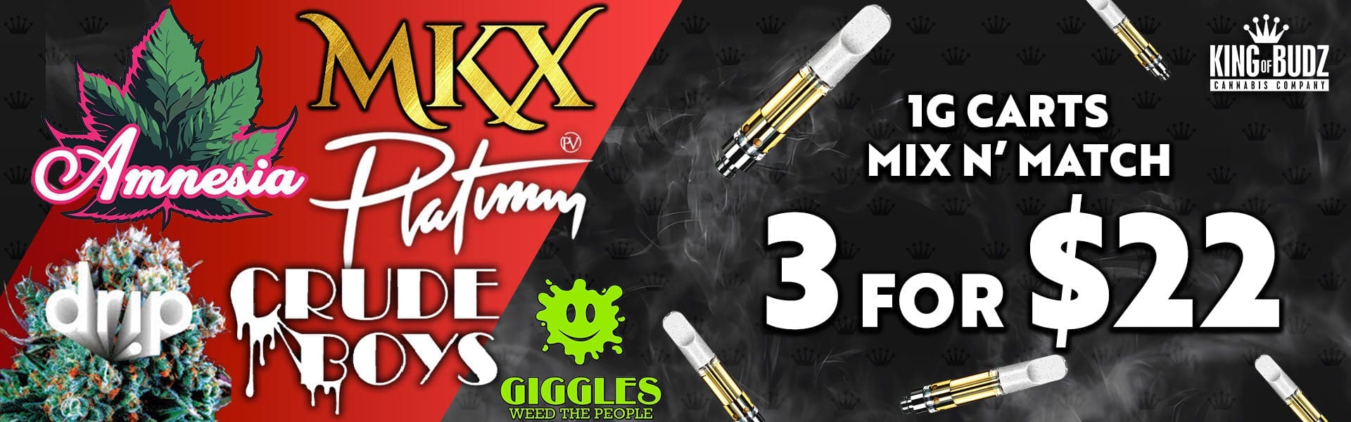 3 FOR $22 1G CARTS